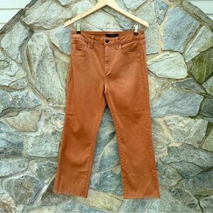 Joes Jeans The Callie Bootcut Crop Coated Raw Hem Stretch Pants